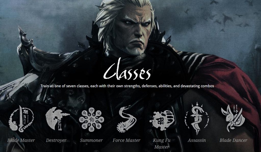 Les classes disponibles de Blade & Soul NEO
